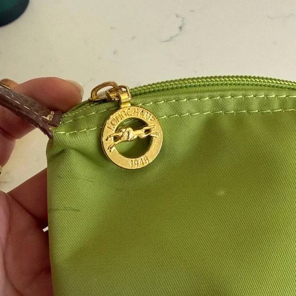 Longchamp Lime Green Nylon Cosmetic Bag - Picture 4 of 6
